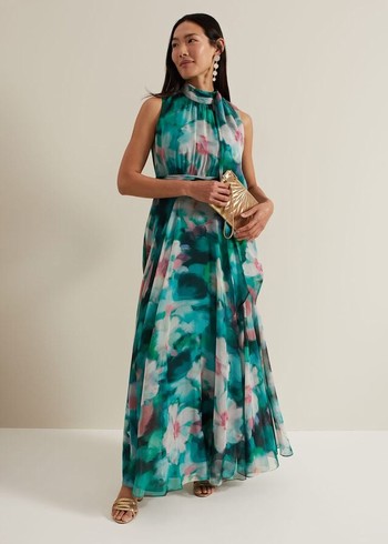 Phase Eight Lucinda Chiffon Print Dress Multicolor Canada | PNYQTD-367